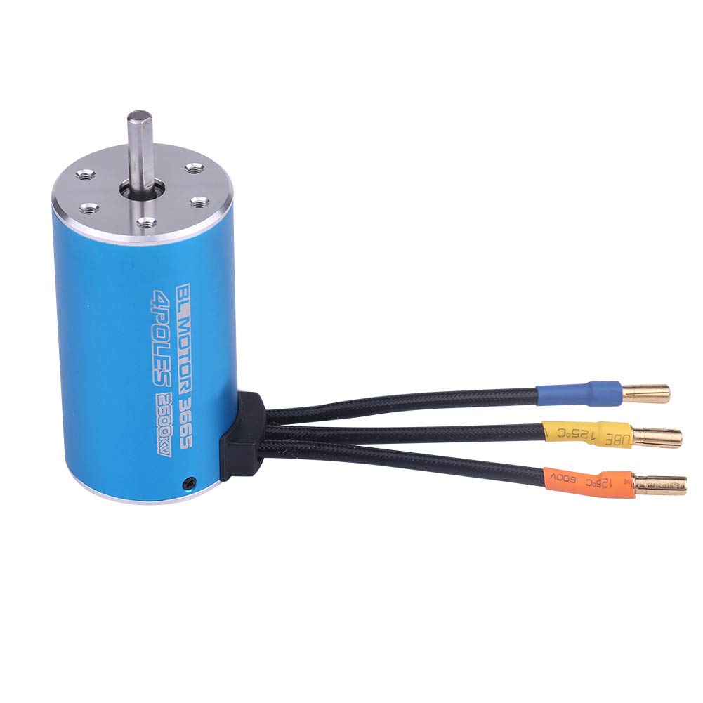 3665 2600KV Bürstenloser Motor, RC-Bootsmotor, Bürstenloser Motor, RC-Marinemotor, 4 Pole, 1400 W, 75 A, Hohe Aluminiumlegierung mit 5 Mm Welle für -Auto und Boot