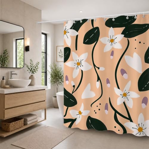 Rideau de douche avec ourlet lesté en polyester lilas résistant et lavable en machine T-X77 - 4