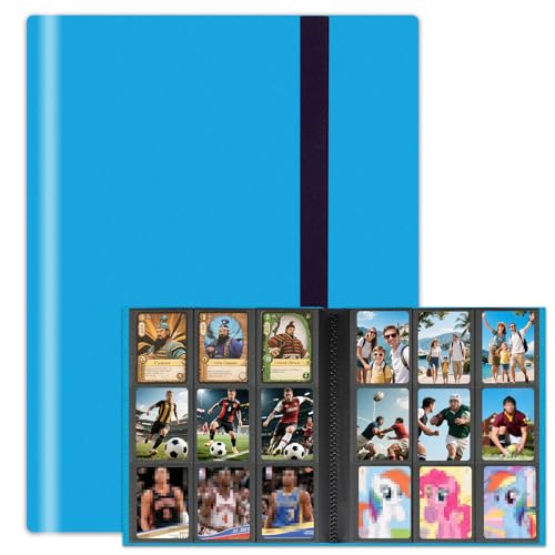 9-Pocket Trading Card Binder, 12 Pages Holding 216 Pockets, PU Trading Card Album Card Folder Card Binder Holder Album for MTG, TCG, Pokemon Yu-Gi-Oh, Basketball Sports Cards, Game Cards