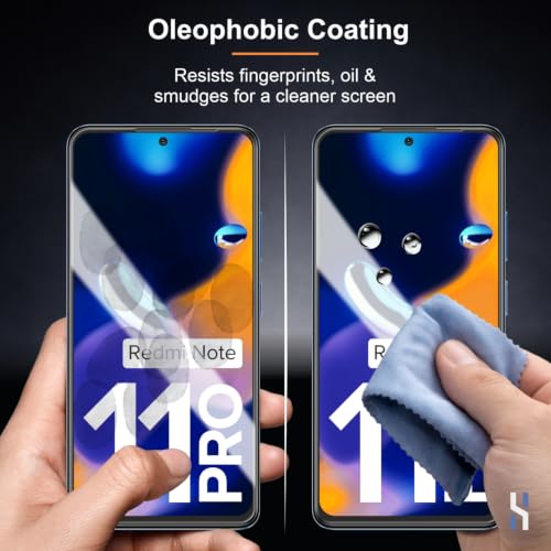 Image of Tempered Glass for Redmi Note 11 Pro | 11 Pro Plus | 10 Pro | 10 Pro Max | Mi 11X | Mi 11X Pro | Poco X4 Pro (6.67 Inch) Military Grade 9H Screen Guard, Anti-Scratch, Shatterproof, Full Coverage - Black Border