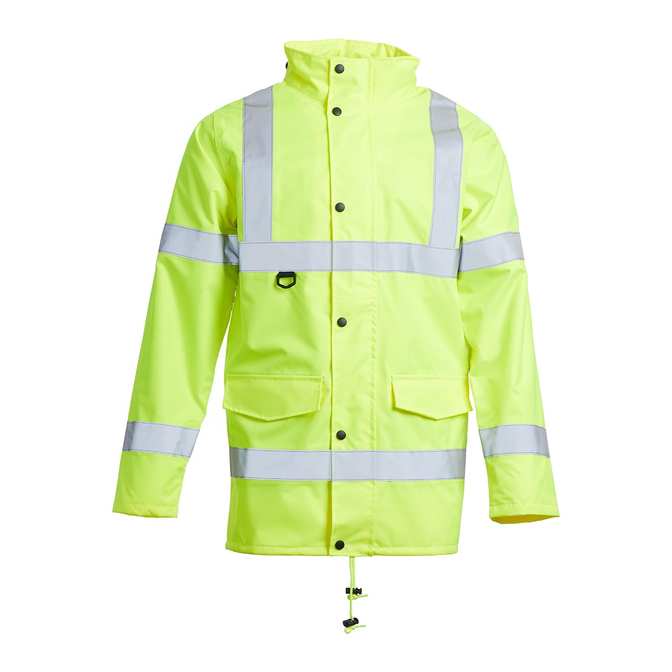 Blackrock Cappotto impermeabile ad alta visibilità, giallo, foderato in rete traspirante, ad alta visibilità, giacca da lavoro unisex, ad alta visibilità, nastro riflettente, cappotto da lavoro,