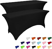 Vista 32 de IVAPUPU - Mantel de elastano para mesas rectangulares, ajustado, elástico, lavable, protector de mesa para eventos, fiestas, bodas, cócteles, Negro