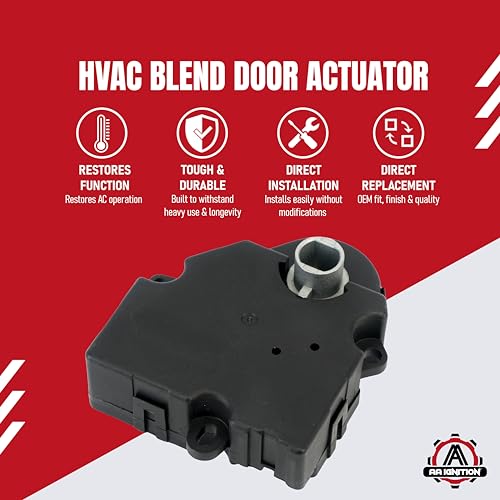 Image of HVAC Air Blend Door Actuator - Replaces 15-73989, 604-140, 20826182, 1573989 - Compatible with Chevy Traverse 09-12, GMC Acadia 07-12, Buick Enclave 2008-2012 - AC Heater Blend Mode Actuator