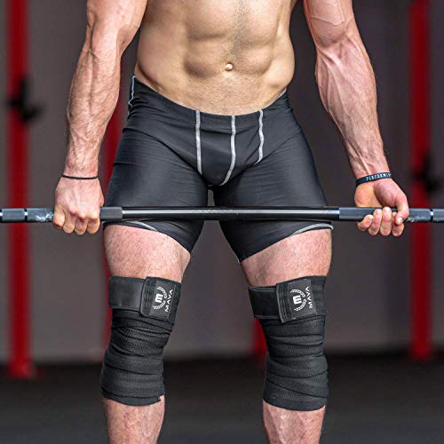 Mava Sports Knee Wraps For Cross Training Wods,Gym Workout,Weightlifting,Fitness & Powerlifting - Knee Straps For Squats - For Men & Women- 72"-Compression & Elastic Support #TOP5