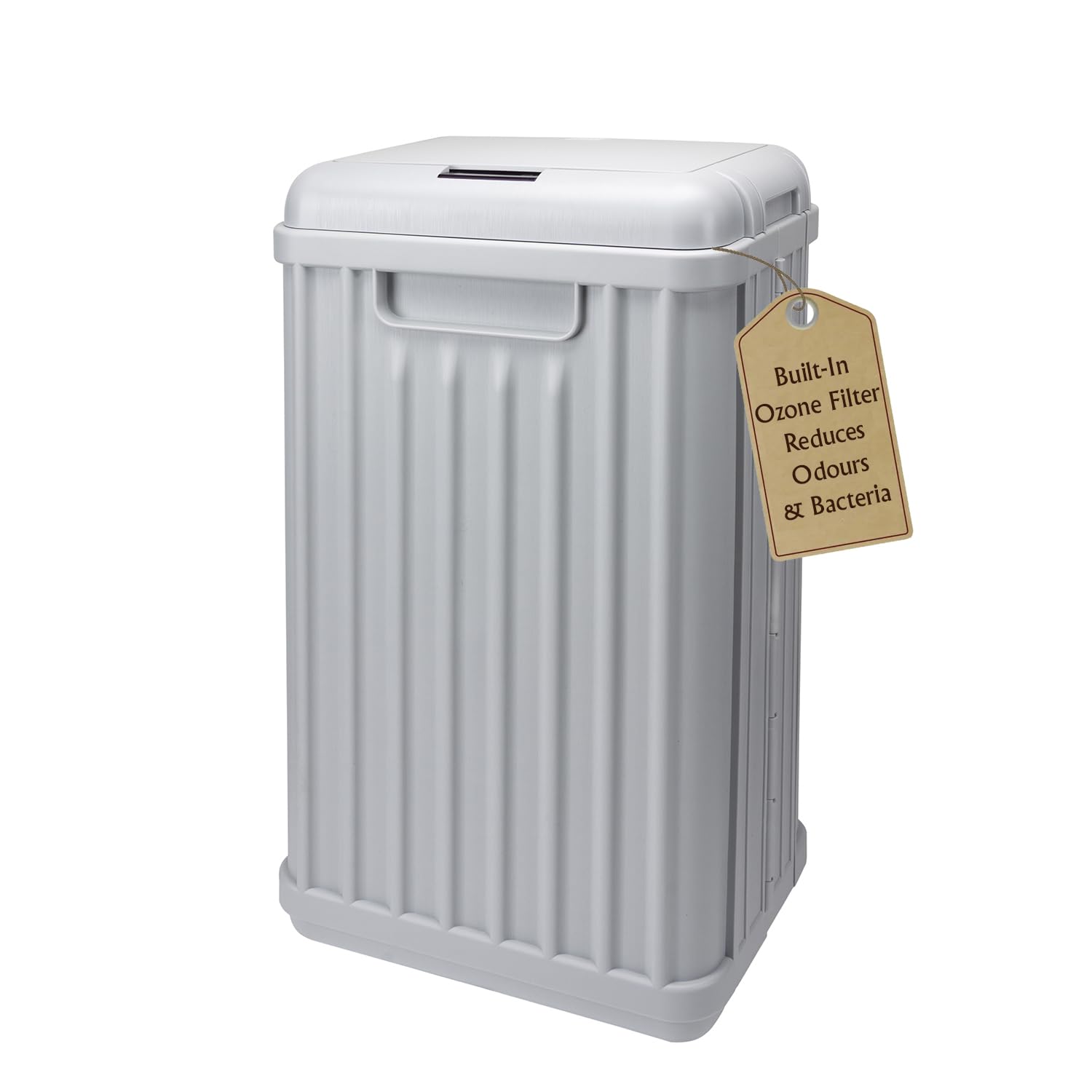 SENSIOHOME 50 Litre Large Waterproof Motion Sensor Trash Can Dust Bin with Auto Lid, Ozone Function Helps Neutralise Bacteria, Bedroom Bathroom Living Room Office, Grey — image 1