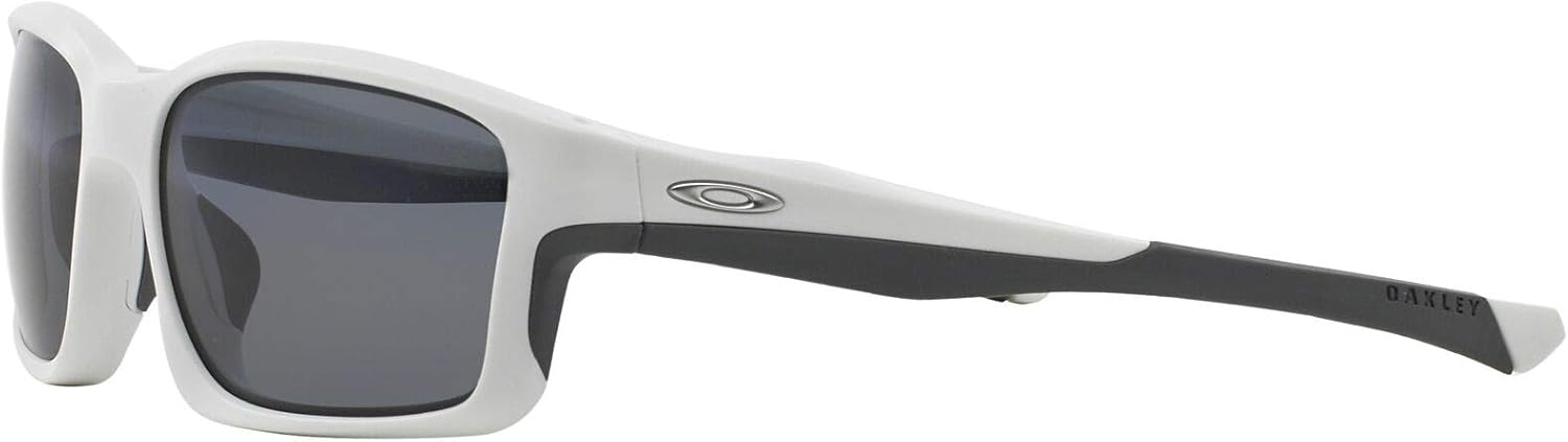 Oakley Men's OO9247 Chainlink Rectangular Sunglasses, Matte White/Grey Polarized, 57 mm : Clothing, Shoes & Jewelry