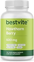 Vista 1 de BESTVITE Hawthorn Berry 600mg por cápsula (240 cápsulas vegetarianas) - Sin estearatos - Sin rellenos - Vegano - Sin OMG - Sin gluten