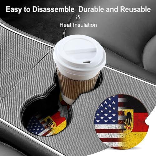 4PCS Posavasos para Carro con Bandera Americana Alemania miniatura 4