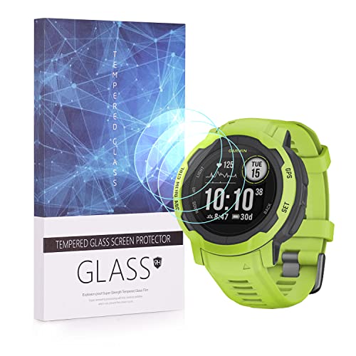 Bworppy Lot de 3 films de protection d'écran compatibles avec les montres intelligentes Garmin Instinct® 2, en verre trempé 9H HD résistant aux rayures pour montre connectée Garmin Instinct® 2 Cover