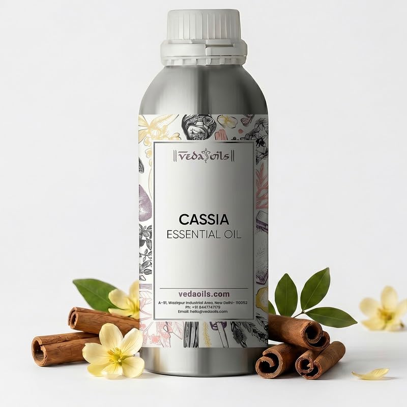 Image of VedaOils Cassia Essential Oil 100ml | 100% Pure, Natural & Undiluted Oil for Skin Care, Hair Care & Aromatherapy | Therapeutic Grade Warm & Comforting Oil