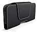 Galaxy S6 Case, Galaxy S6 Edge Case, Bomea [Horizontal] Black Leather Belt Clip Case Holster Carrying Pouch Sleeve Cover for Both Samsung Galaxy S6 / Galaxy S6 Edge - Durable Belt Clip and Secured Belt Loops with Strong Magnetic Front Flap Closure (Also Fit The Phone with Another Armor Case Skin On Like Otterbox Lifeproof or Others) - New Design