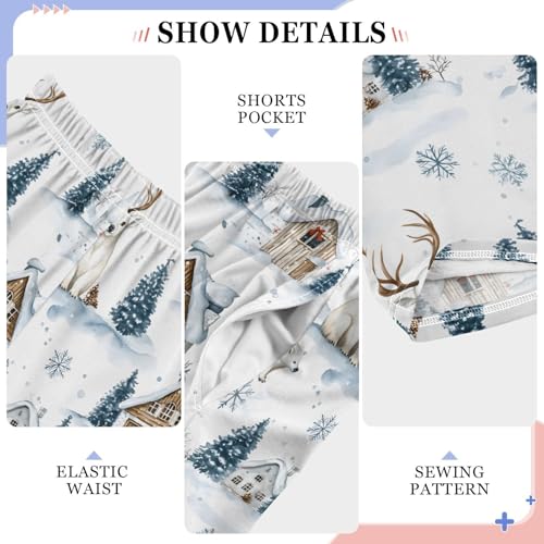 Pajama Pants Bears Houses Winter PJ Bottoms Sleepwear Lounge Sleep Pant with Pockets4