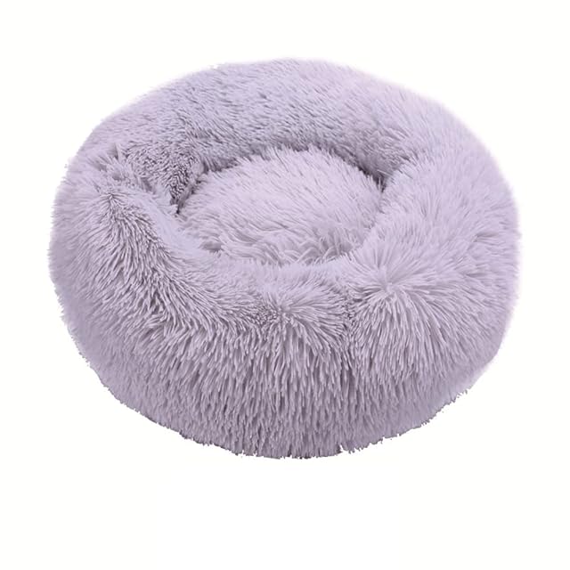 Lukery Cama de Perro de Felpa Suave y cálida Donut Cama para Redonda Gato Lavable a máquina Cama para Dormir…