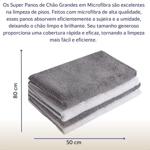 Kit 6 Super Panos De Chão Grandes Em Microfibra Panão 80x50 SELLNEEDS