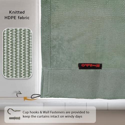 Image of HIPPO HDPE 230 GSM Outdoor Loop Curtain (Moon-Stone, 3FTX9FT, Pack of 2)
