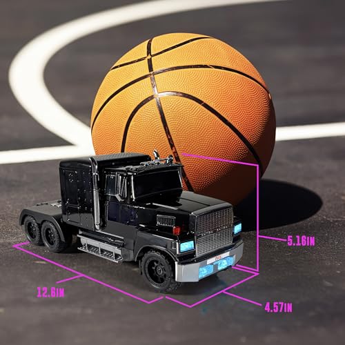Truck Speaker Replica Bluetooth Speaker (BT-1985), Rechargeable with LED Lights, TWS Pairing, FM Radio, USB/TF Playback, AUX Input, Built-in Mic, USB-C Cable Included (Black) - Thumbnail 5