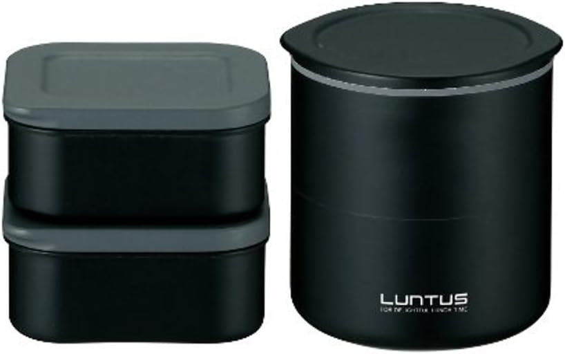 ASVEL Asbel Lantus TW Stainless Thermal Insulation Lunch Box HLB-T820 (with Bag) Black 3212 (Japan Import) ,8.07&times;4.52&times;4.72 inches : Home & Kitchen