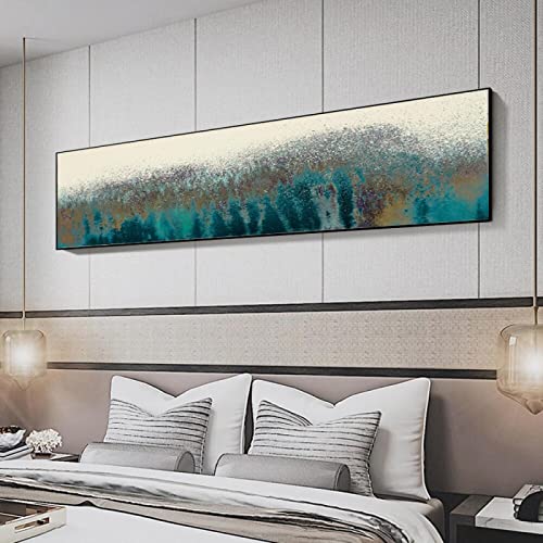 Peinture turquoise pop d'art moderne pour raviver une décoration murale 30x90cm terne sans cadre