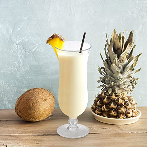 Yesland 6 Pcs Hurricane Glass - 13.5 Oz Break-Resistant Plastic Pina Colada Cocktail Glasses Clear Tulip Drinking Cups For Drinking Cocktails, Full-Bodied Beer, Juice, Tropical Drinks, Water -Patent #TOP4