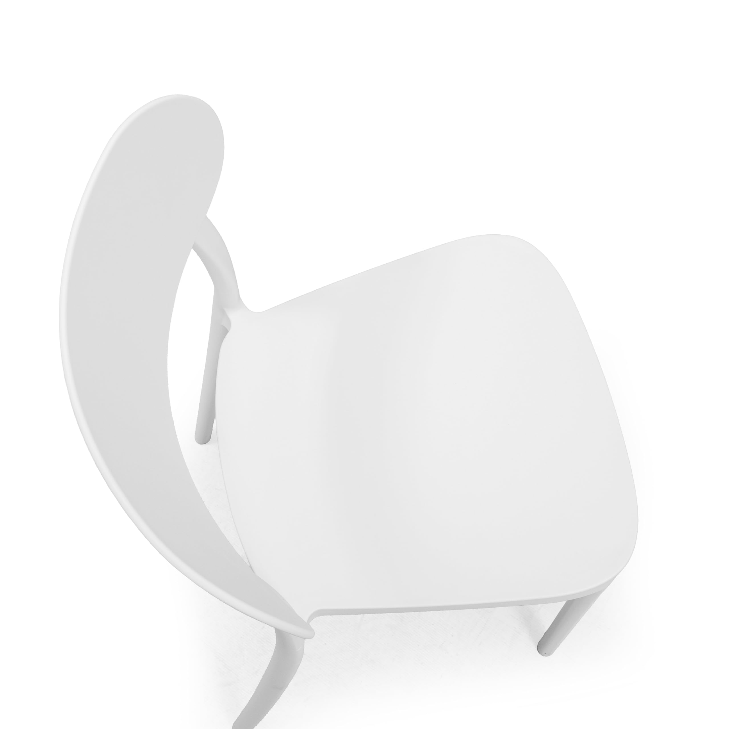 Homely – Silla de Polipropileno JARA | Diseño Moderno y apilable | Silla para Comedor, Cocina, terraza, jardín, balcón | Silla de Material plástico Muy Resistente y facil de Limpiar | Color Blanco