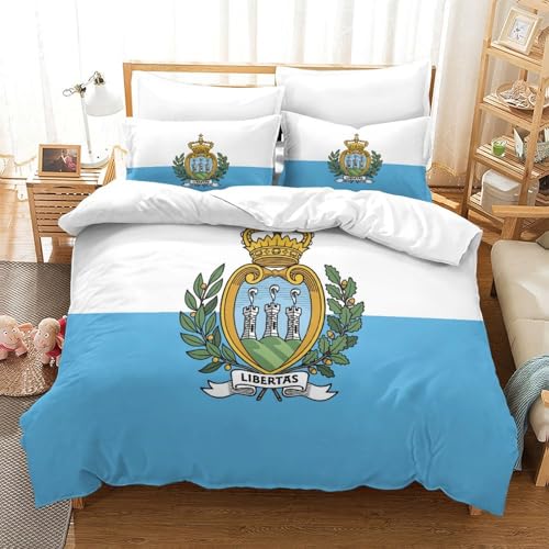 Parure de lit 260x220cm imprimé 3D Marino microfibre douce