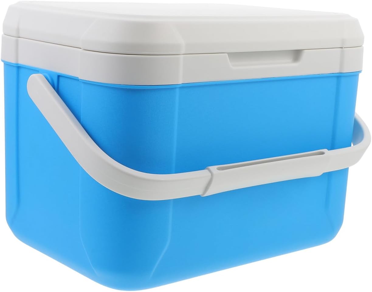 PRETYZOOM Camping Insulated Box 5l Portable Cooler with Handle Light Blue Heat Retention Storage Container for Outdoor Picnic, Car Food Cold Storage, Fishing and BBQ Use