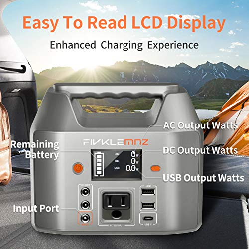 image for 200W Portable Power Station, FIVKLEMNZ 180WH Solar Generator, Backup B