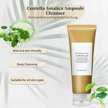 Madagascar Centella Ampoule Foam Cleanser & Serum,Korean Face Wash,120g | Acne-Prone Skin with Madecassoside, pH Balanced, Non-Drying, Gentle Foaming Centella Cleanser