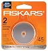 Fiskars 158290-1001 Titanium Rotaty Cutter Replacement Blades, 45mm, 2 Pack