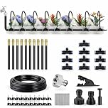 Greenfields Drip Irrigation System Kit 33FT/10M Garden Watering Kit with 10 Adjustable Bendable Misting Nozzles Automatic Plant Watering for Garden Lawn Greenhouse Raised Beds