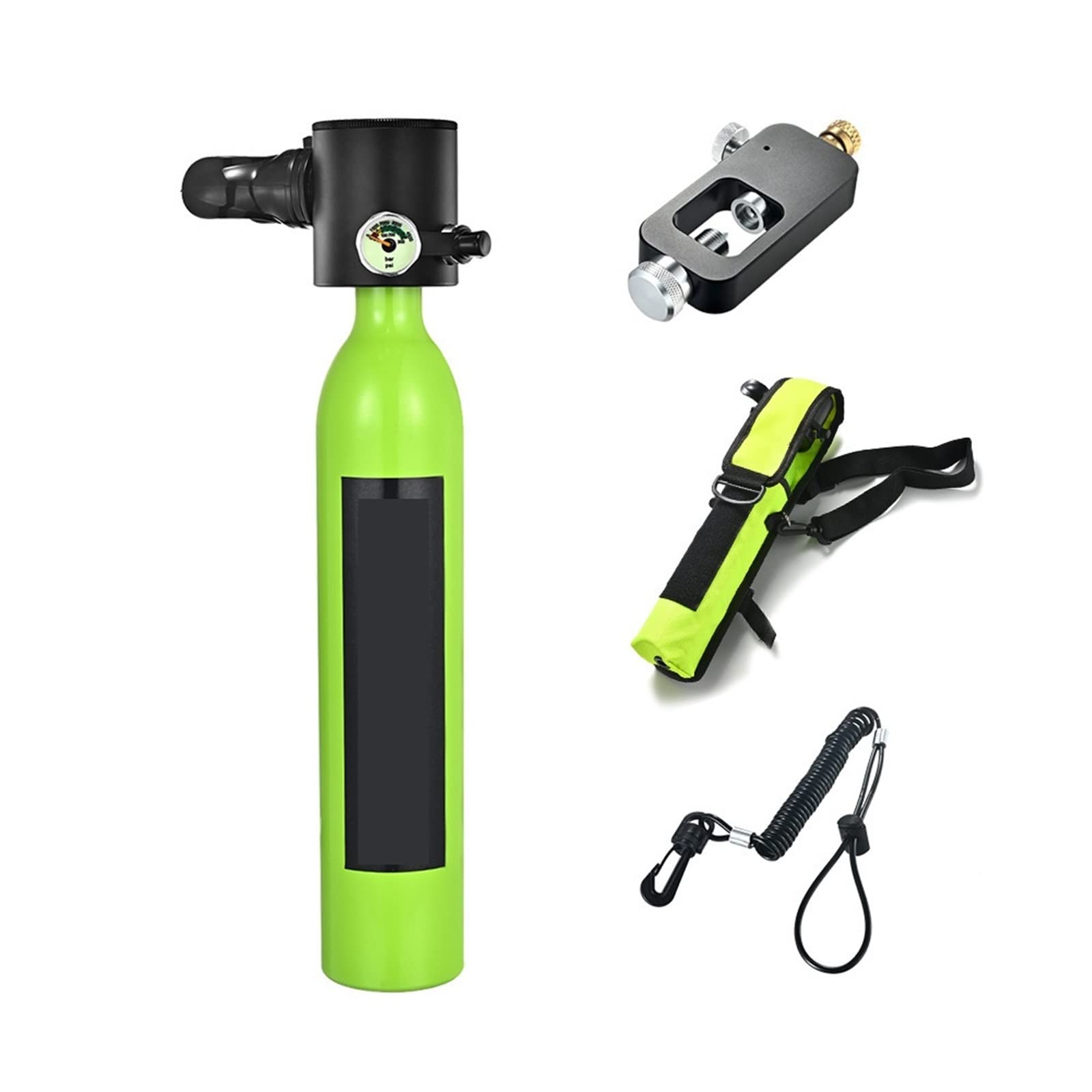 SOYWIM Portable Underwater Emergency Spare Gas Cylinders Equipped With A Full Set Of Diving Respirators,Underwater Exploration(Green Package B)