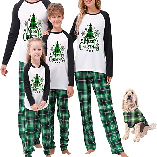 Lizxun Christmas Pajamas for Family Christmas Pjs Matching Sets Red Plaid Christma Pajama Family Xmas Holiday Sleepwear Set