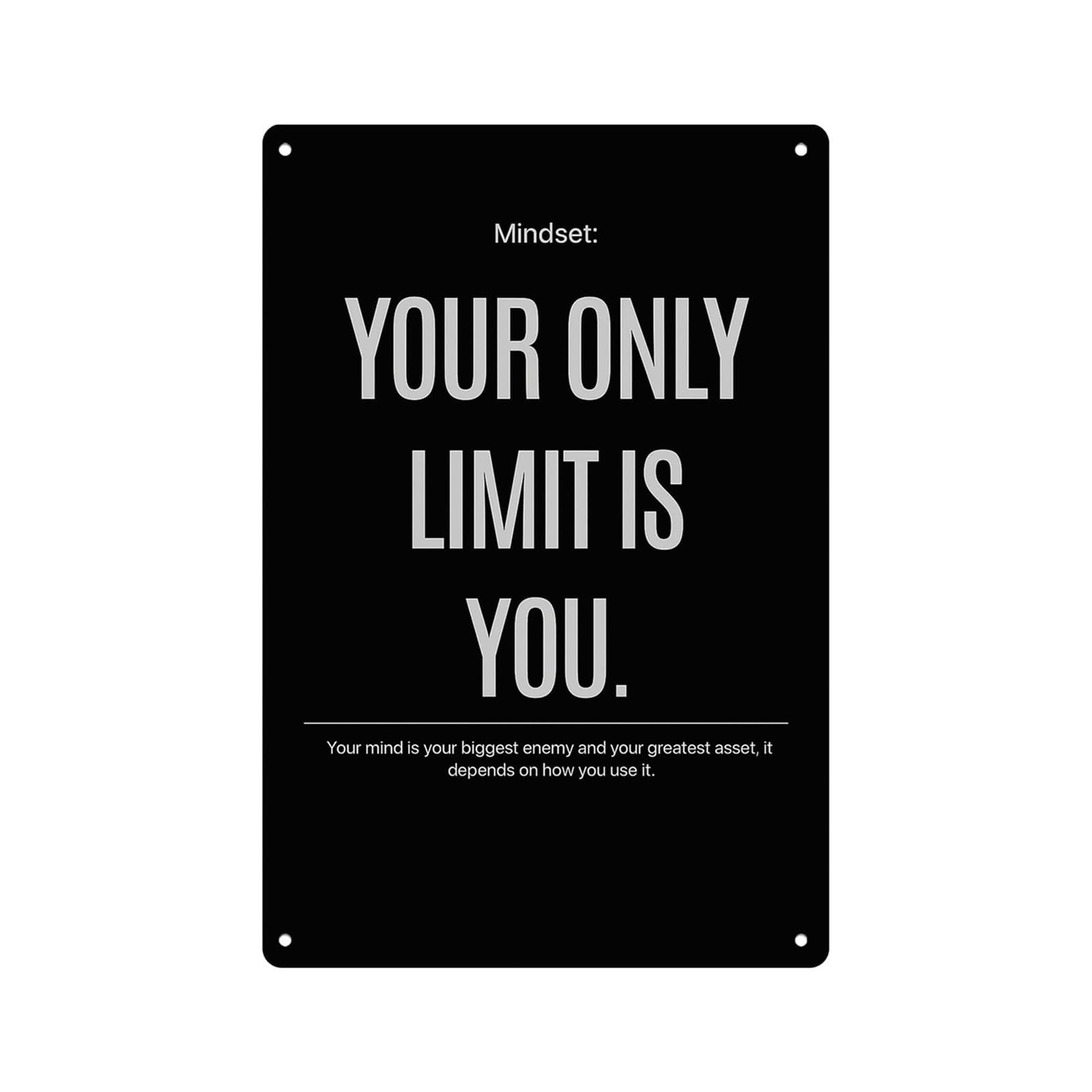 MCQWOMFQAK Vintage Self Motivation Metal Sign Your Only Limit Is You Retro Tin Plaque for Study Room Library Home Office Wall Art 8 X 12 Inch