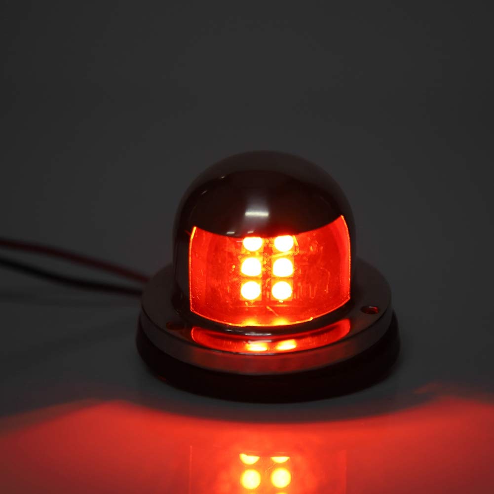 Luci Navigazione LED Per Barche - 12V/24V Rosso E Verde - Acciaio Inossidabile - 61x45mm
