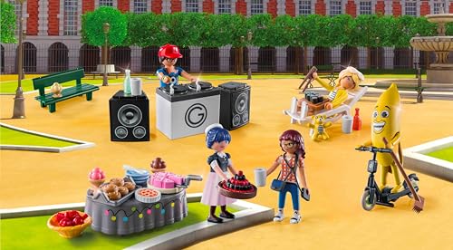 Playmobil 71344 Calendrier de l'Avent Miraculous Ladybug: Pique-Nique à Paris - Comprend Cinq Personnages et 24 Surprises excitantes - Dès 4 Ans