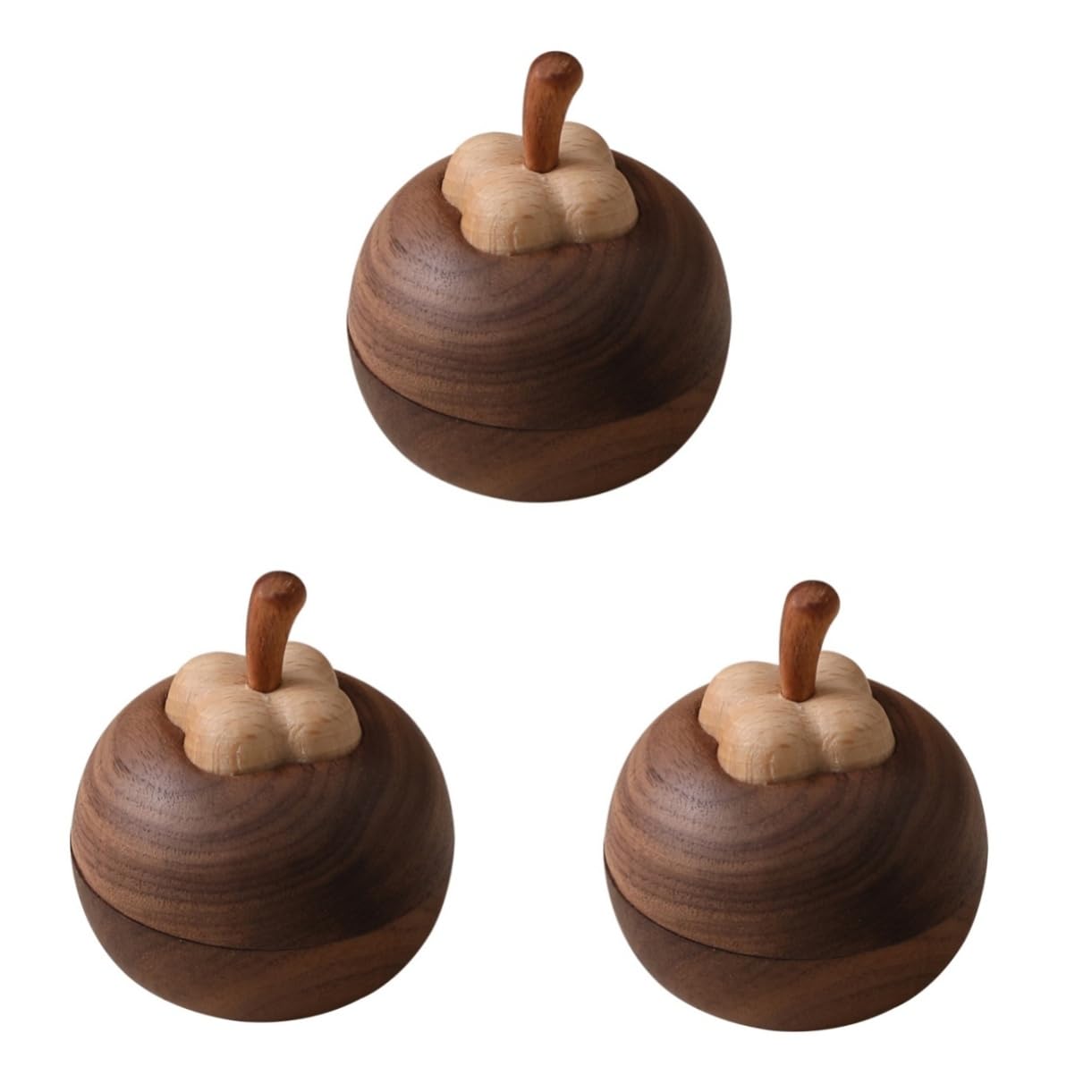 3pezzi Diffusore Legno Forma Di Mangostano Per Oli Essenziali Decorativo e Pratico Adatto Per Casa Ufficio e Auto Diffusione Di Fragranze Per Atmosfera Piacevole