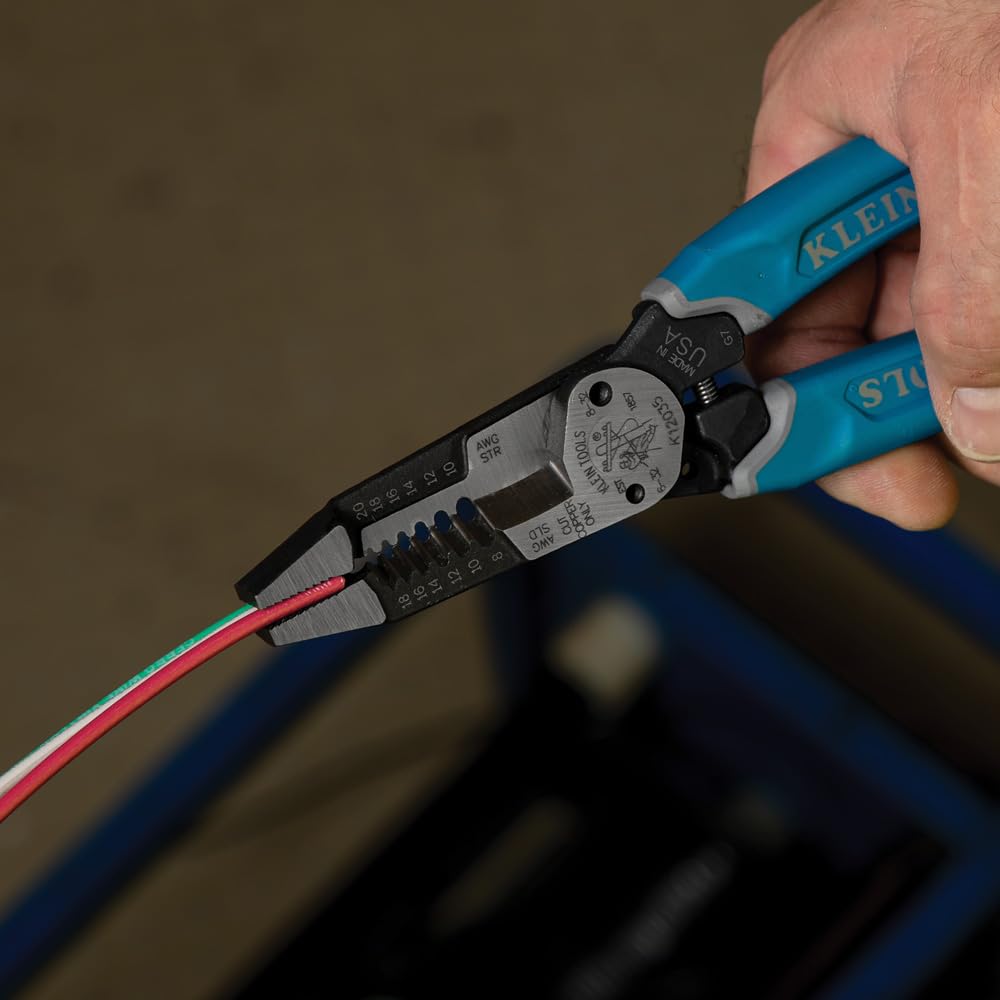 Klein Tools K12035 Klein-Kurve Nożyce do drutu, wytrzymałe narzędzie do ściągania izolacji