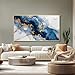 Blue White and Gold Wall Decor,Blue and Gold Abstract Wall Art,Framed Artwork for Walls,Large Pictures for Living Room,Bedroom,Dining Room,Entryway,Ready to Hang (Gold Frame, 69