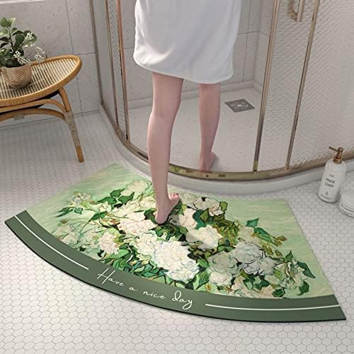 Curved Bathroom Rugs Bath Mat for Round Shower, Super