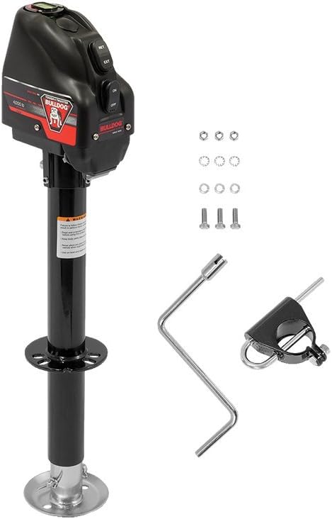 Bulldog 500199 Powered Drive A-Frame Tongue Jack with Spring Loaded Pull Pin - 4000 lb. Capacity (Black Cover) : Automotive