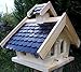 Produktbild Naturholz-Schreinermeister Vogelhaus XL Vogelhäuser Vogelfutterhaus Vogelhäuschen aus Holz Wetterschutz Putzklappe (Schwarz)