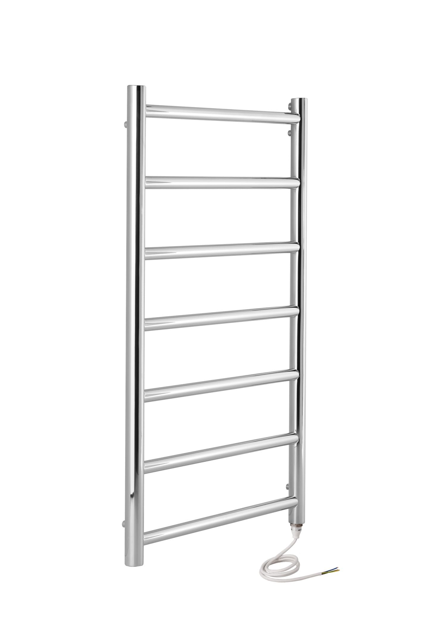 Manissa Mirror Polished Stainless Steel Selby Electric Stainless Steel Towel Rail 500X800mm Towel Warmer Mirror Polished Finish