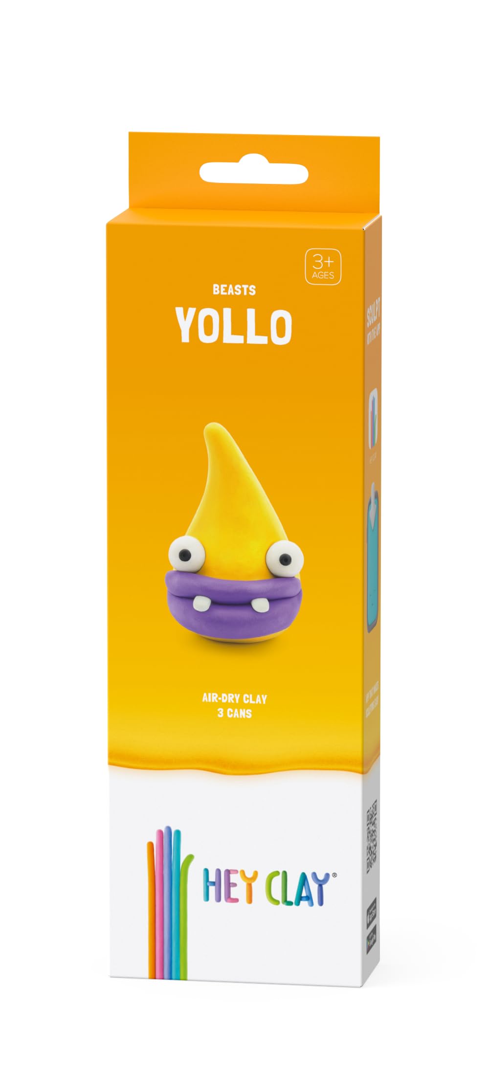HEY CLAY – DIY Yollo Plastic Creative Modelling Air-Dry Clay For Kids 3 Cans