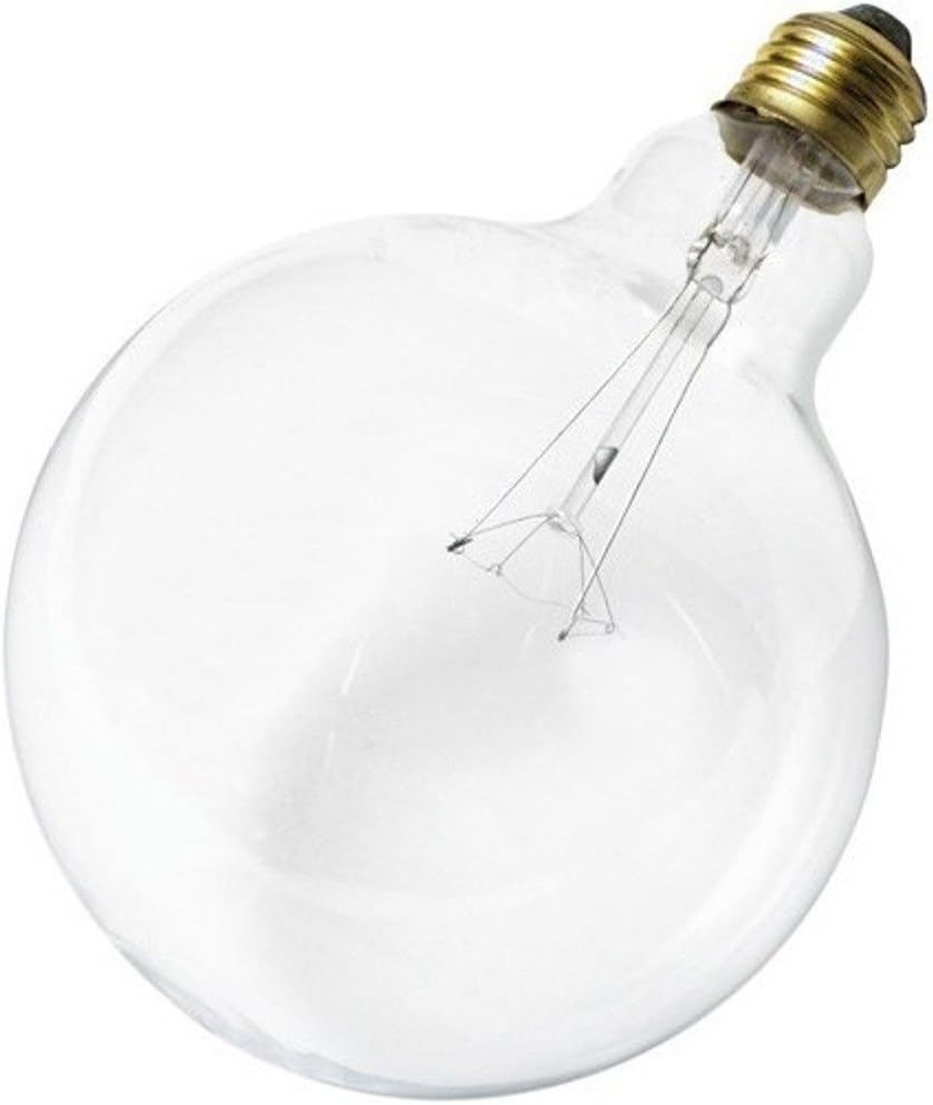 Satco S3013 100-Watt G40 Incandescent Light Bulb, Clear, 4000 Average Rated Hours, 1150 Lumens, Medium Base, 2700K CCT (Kelvin), 100 CRI, Dimmable, 120 Volt