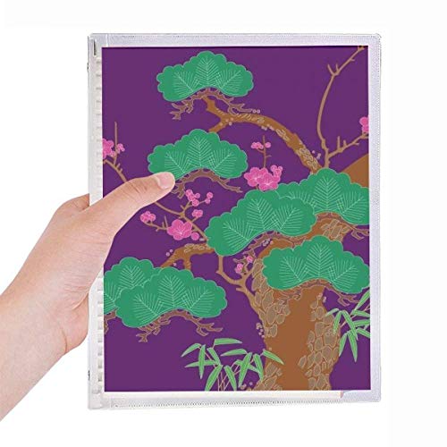Carnet de notes en spirale premium violet arbre japonais chic