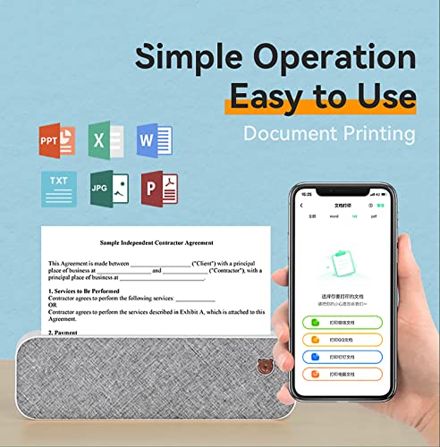 Image of A4 Thermal Portable Printer, Wireless Inkless Bluetooth Mobile Travel Printer, Compatible with Android and iOS, Prints Documents
