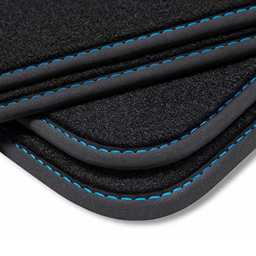 teileplus24 BV566 Tapis de Sol en Velours pour Nissan Qashqai 3 J12 2021- Protection du Marche Pied, Couture:Bleu Velours Haut de Gamme