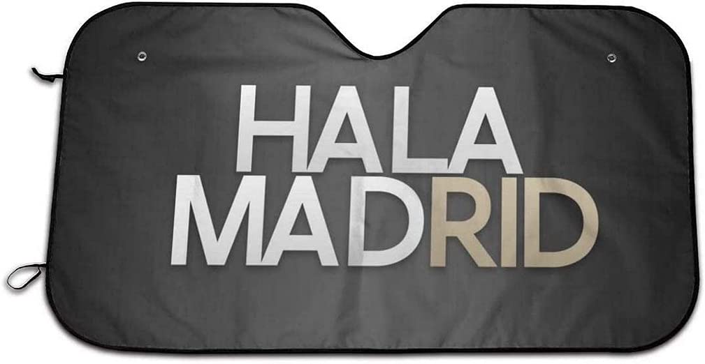 XIAOMIN Hala Madrid Blocks Windshield Blocks Uv Rays Sun Shade Universal Car Sunshade Sun Visor Keep Your Vehicle Cool 51"X28"