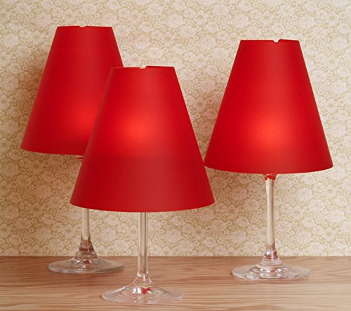 Preisvergleich Produktbild Weinglas-Lampenschirm ROTKÄPPCHEN / drei bezaubernde Lampenschirme aus Transparentpapier zur Verwendung mit Weingläsern und Teelichtern bzw. LED-Lichter