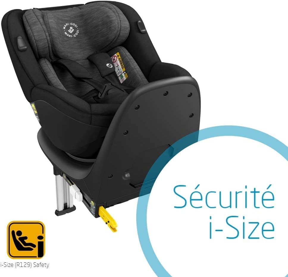 Maxi-Cosi Mica Seggiolino Auto Isofix Girevole 360° Per Bambini 0- 4 Anni (40-105 Cm), Gruppo 0+/1, Reclinabile e Regolabile in Altezza, Omologato I-Size R129, Authentic Black
